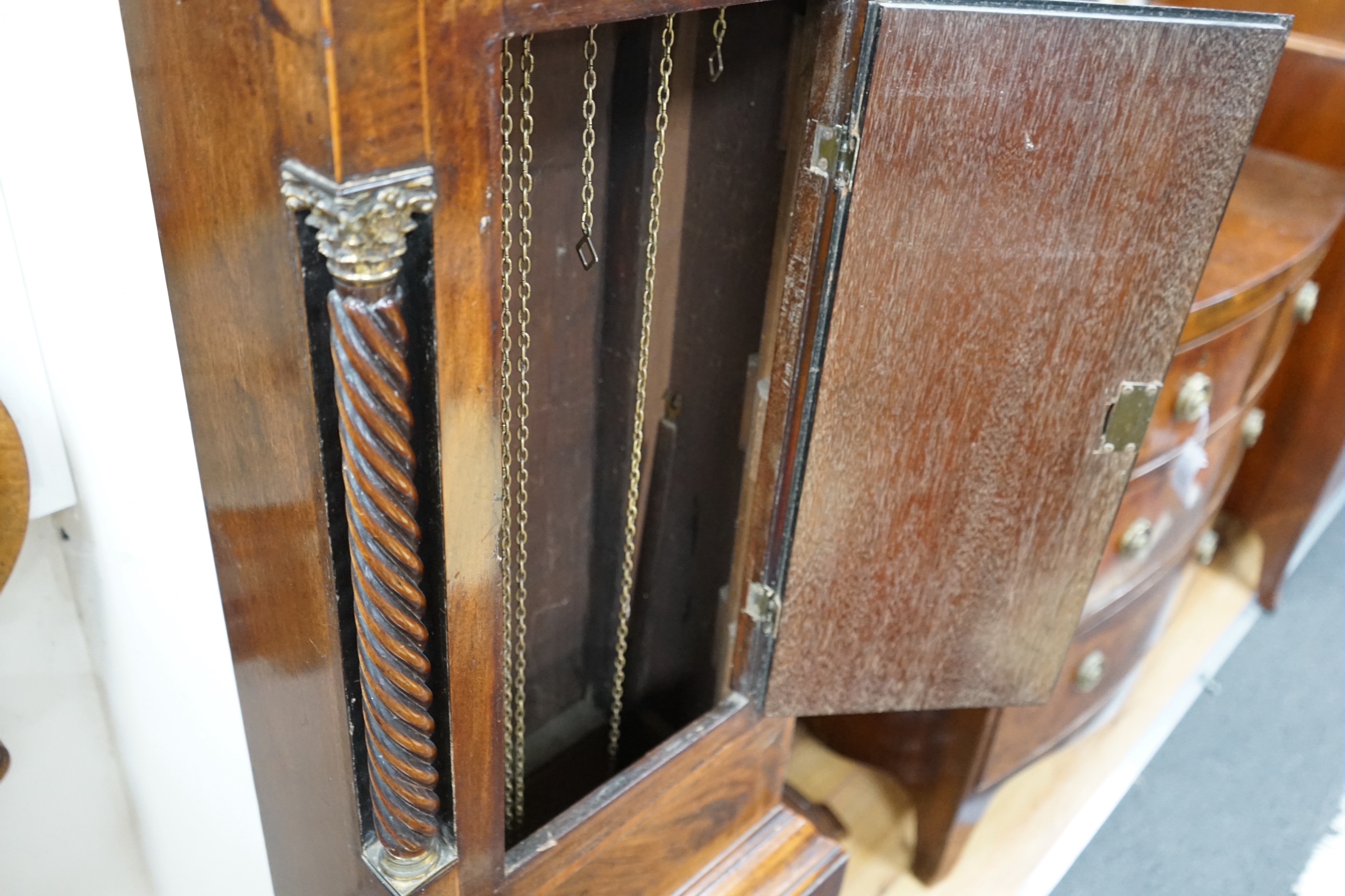 An early 19th century mahogany eight day longcase clock, marked A. Meyer (?), Bristol, height 236cm